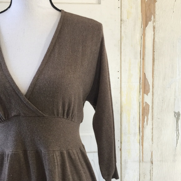 Express Brown Long Sleeve Dress - Picture 3 of 5